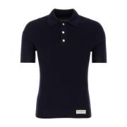 Midnight Blue Wool Polo Shirt