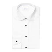 Hvid Signature Twill Skjorte med Sorte Kontrastdetaljer