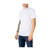 Hvid kortærmet T-shirt til mænd
