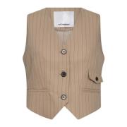 Smart Beige Pin Vest Blazer