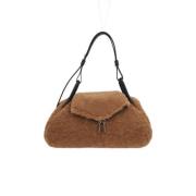 Shearling Håndtaske med Sølv Hardware