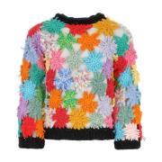 Multifarvet Hæklet Sweater