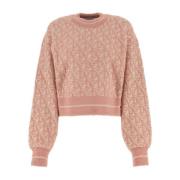 Broderet sweater i nylonblanding