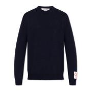 Ribstrikket sweater 'Davis' med logo