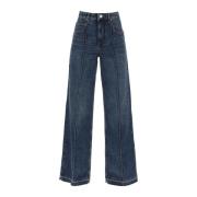 Vintage Flared Jeans med Syet Fold