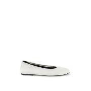 Satin Ballet Flats med Elastisk Kant