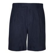 Linned Bermuda Shorts med sidelommer