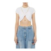 Jersey Cropped T-shirt med Knude