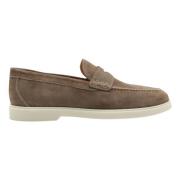 Taupe Ruskind Slip-On Loafers