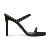 Glamourøs krystaludsmykket slide sandal