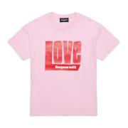 Crew-neck T-shirt med Love-tekst
