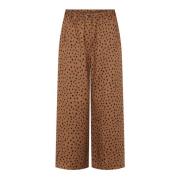 Laurie Hilde Loose Crop Trousers Loose 100837 81010 Camel Print