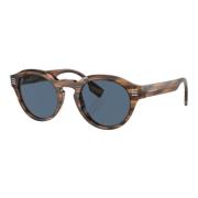 Stilfulde brune solbriller med mørkeblå linser