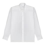Oversized Hvid Klassisk Button-Up Skjorte