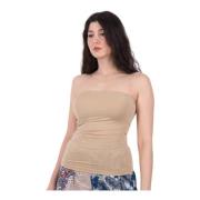 Bandeau Jersey Top i Sand