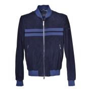 Jacket in navy blue suede