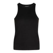 Klassisk Rib Tank Top Sort