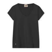 Basis V-Hals T-shirt Sort