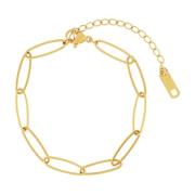 Passion Waterproof Oval Delicate Link Bracelet 18K Gold Plating