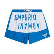 Logo Print Badeshorts - Blå