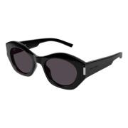 Geometric Acetate Sunglasses Black Glossy