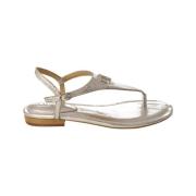 Sølv Metallic Læder Sandal