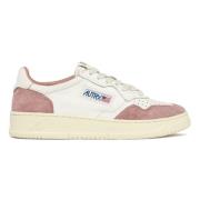 Vintage Lav Læder Sneaker Hvid & Pink