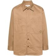 Stilfuld Beige Overshirt til Mænd