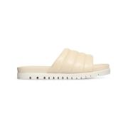 Læder Komfort Slide Sandal - Beige