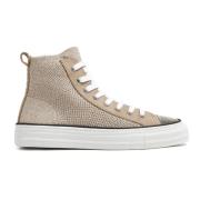 Metallic-Strik Sneakers med Monili Pynt