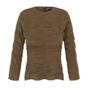 Draped Silk-Wool Top Martha