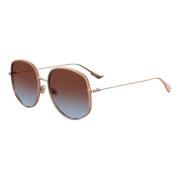 Rose Gold/Brown Blue Shaded Sunglasses