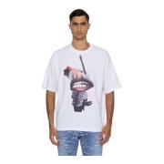 Grafisk Rund Hals T-shirt