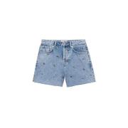 Blomst Broderede Denim Shorts