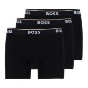 Elastiske Bomuld Boxershorts 3-Pak Sort