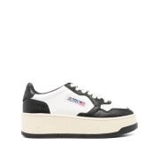 Two-tone Læder Platform Sneakers