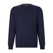 Blå Uld Rundhals Sweater