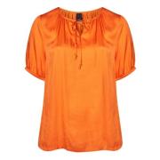 Forårs Orange Modal Klassisk Bluse