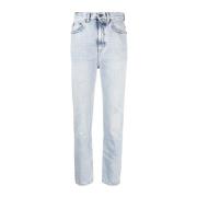 High Waist Blue Cotton Jeans