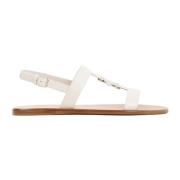 Nude Læder Sandaler Vida Stil