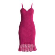 Fuchsia Macramé Midi-kjole