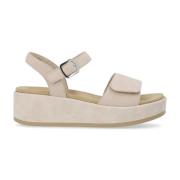 Beige Casual Flade Sandaler Kvinder