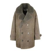 Varm Shearling Vinterfrakke