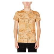 Beige Print T-shirt Korte Ærmer