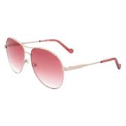 Solbriller Sølv Pink Gradient