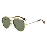 Stilfulde Nude Solbriller med Grønne Linser