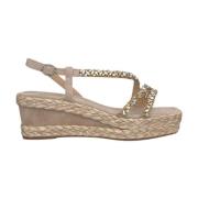 Glitrende Krydsede Stropper Kile Sandal