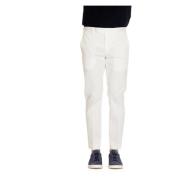 Hvide Twill Stretch Slim Bukser