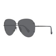 Gunmetal Aviator Solbriller med Spejlet Grå Linser