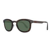 Titanium Runde Polariserede Grønne Solbriller